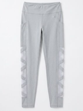 X By Gottex Grey Mesh Lattice High Waist Leggings Athletic Pants Women’s Medium